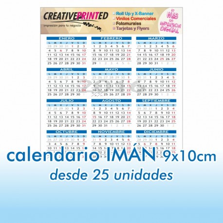 Calendario IMAN 9x10